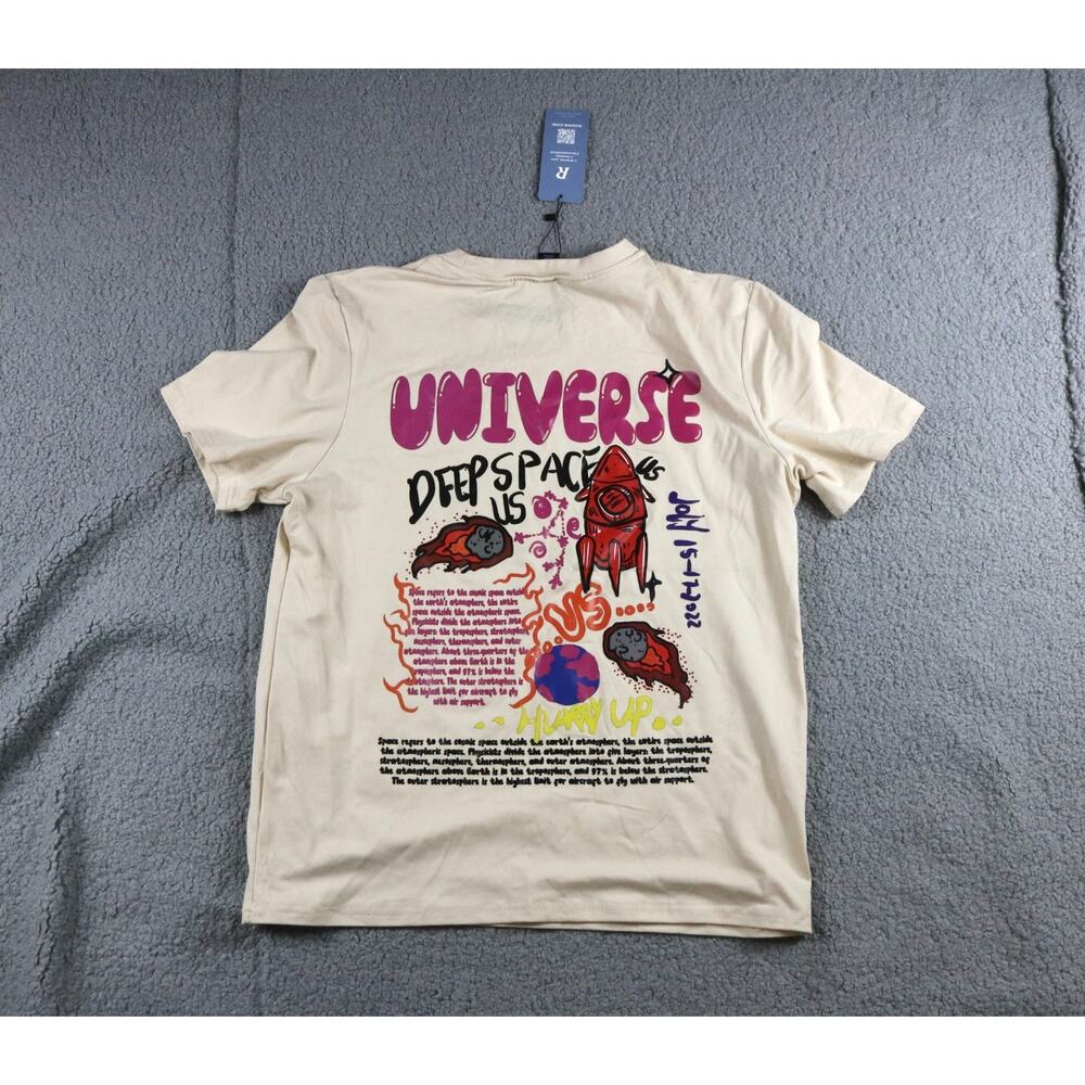 New Romwe T Shirt Mens M Multi Universe Deep Space Graphic Print Short Sleeve